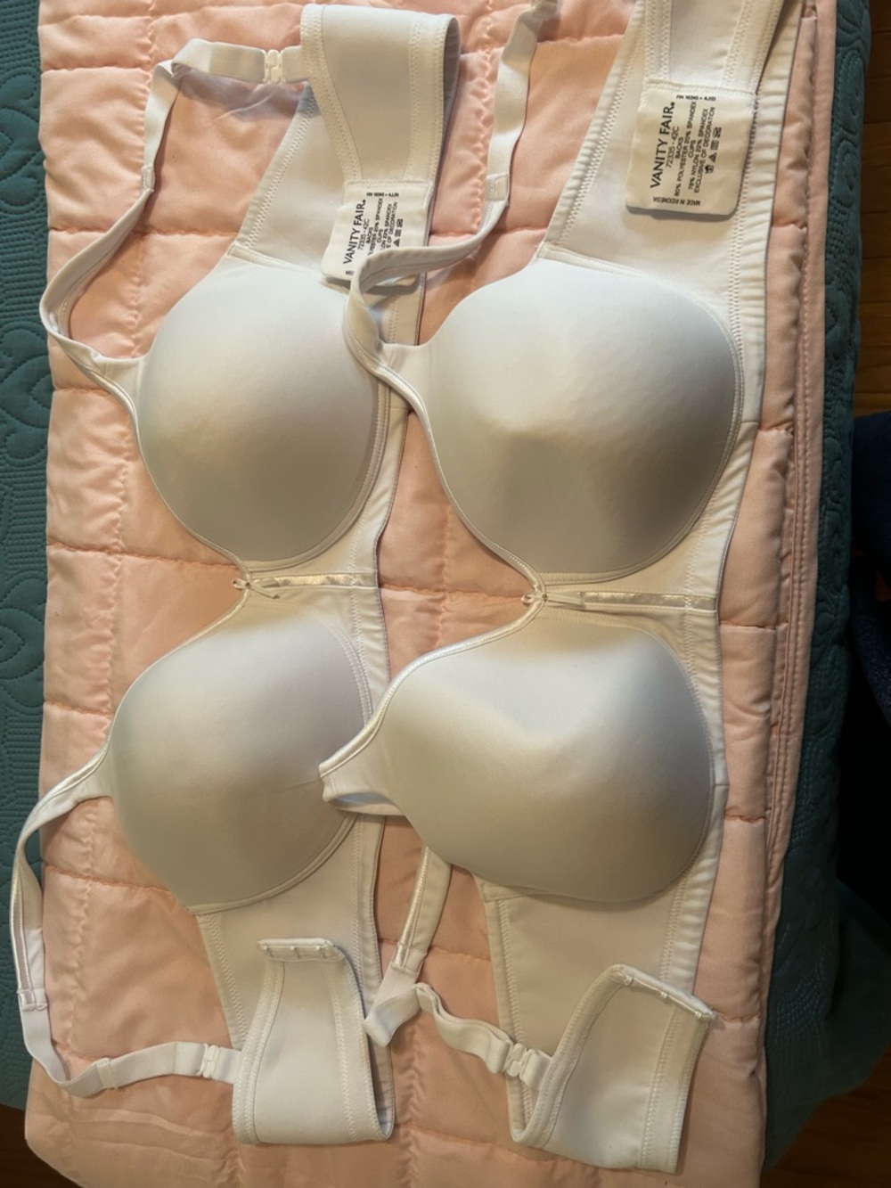 Vanity Fair Wireless White Smooth T-Shirt Bras (2) - Seamless Molded Cups